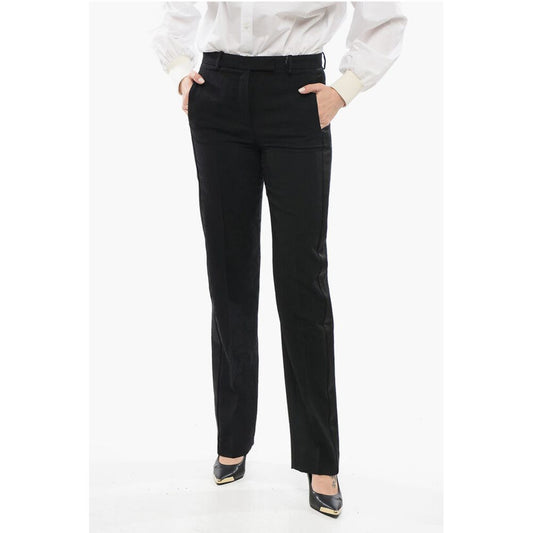 Jacquard Wool Pants with Satin Side Bands