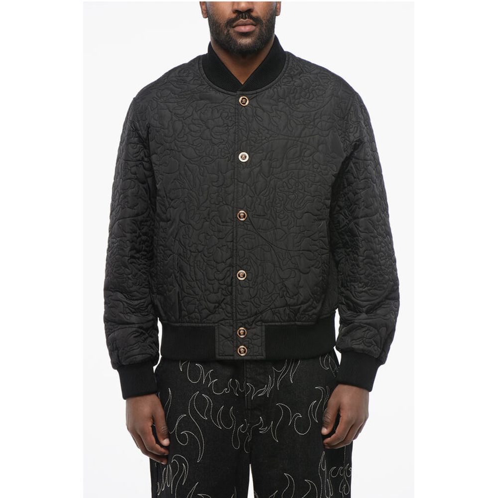 Quilted BAROCCO Bomber Jacket with Jewel Buttons