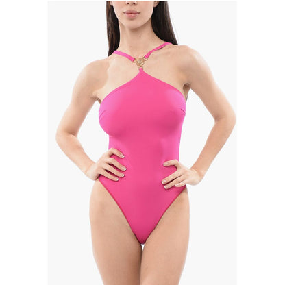 One-piece Swimsuit with Medusa Criss-cross