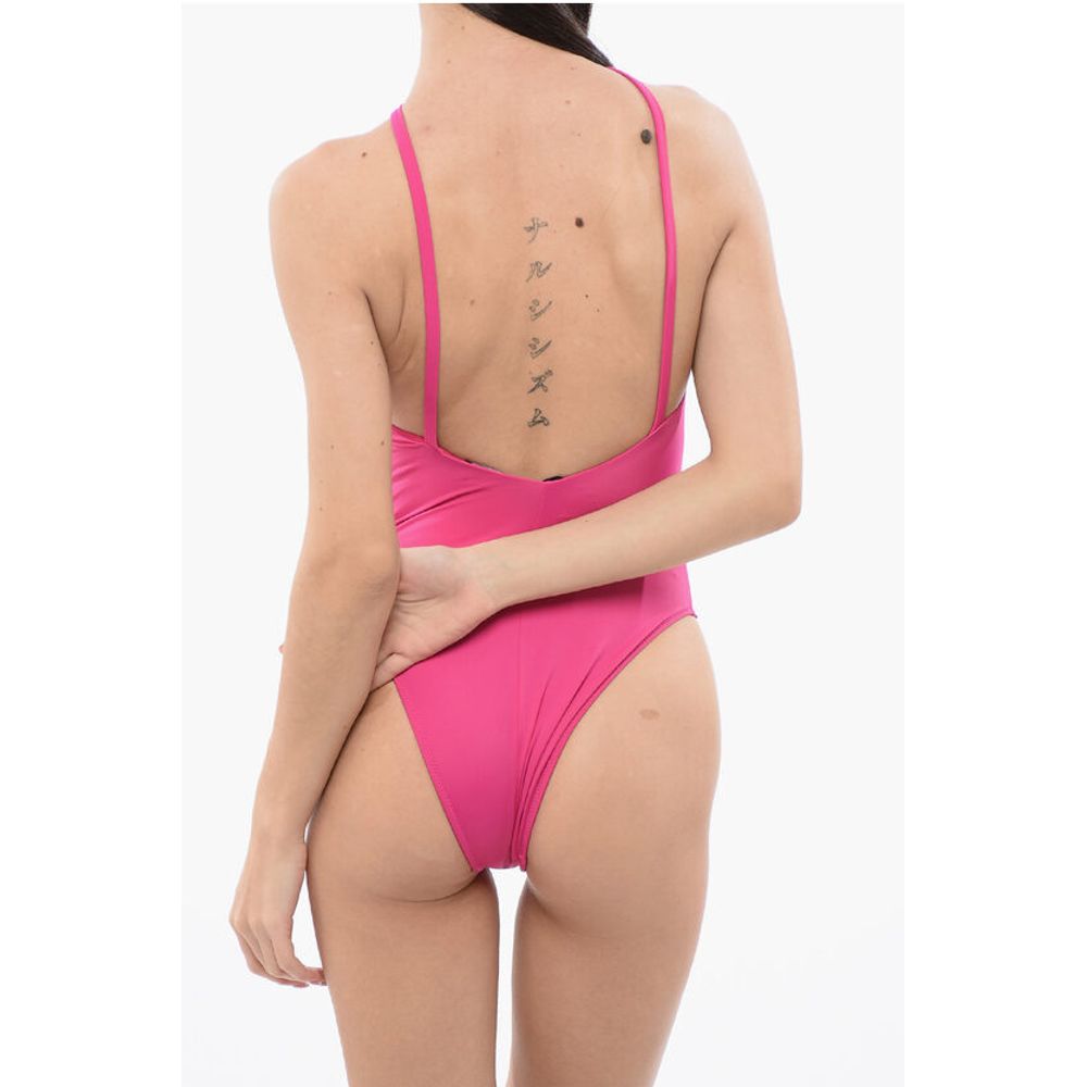 One-piece Swimsuit with Medusa Criss-cross