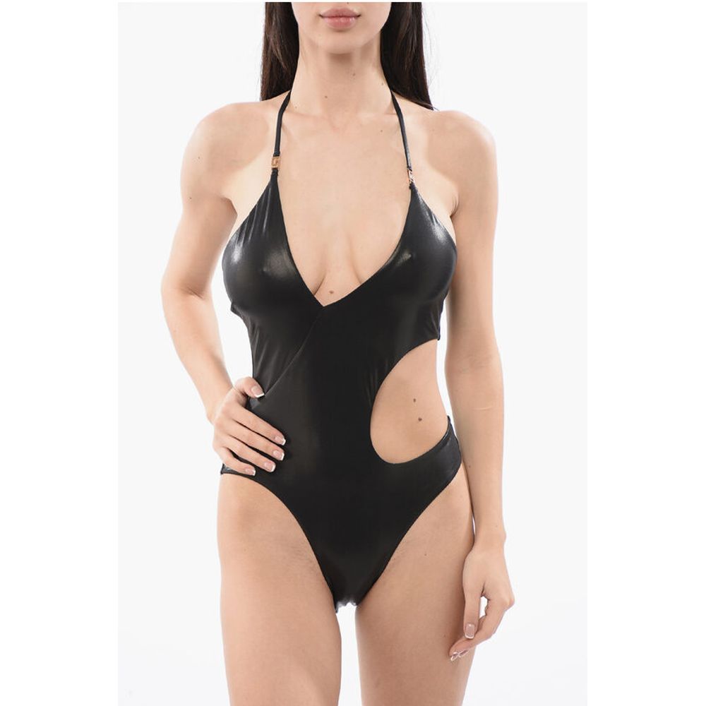 Cut-out One-piece Swimsuit with LA GRECA Logo