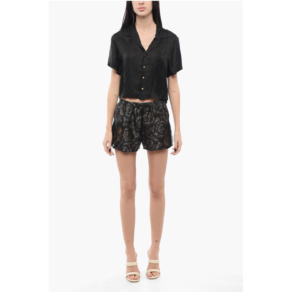 Silk Barocco Shorts with Lace
