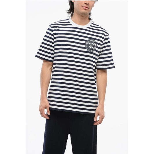 Awning Striped Cotton T-Shirt with Embroidered Logo