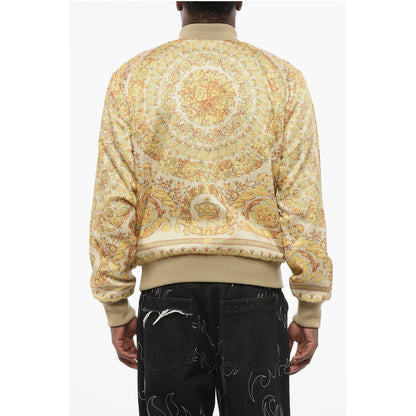 Patterned Lining Zip-up Reversible Sweatshirt