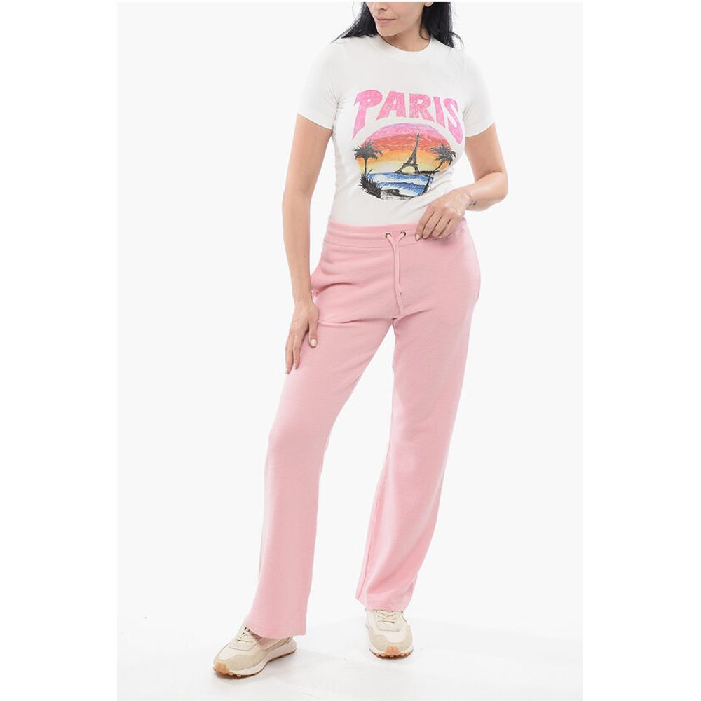 Knitted Bootcut Sweatpants with Elastic Waistband