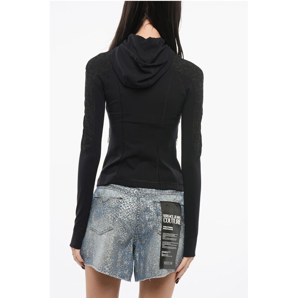 Tech Hoodie Top with Logo Motif