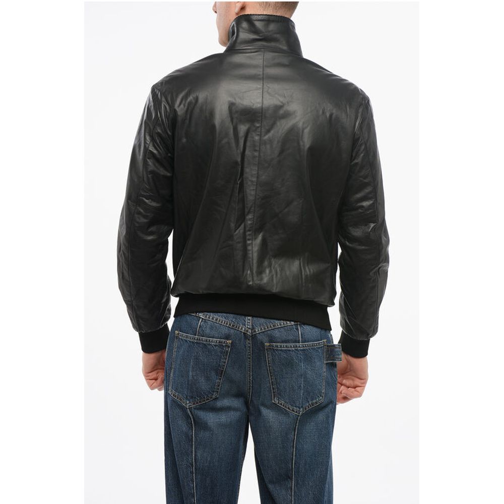 GIORGIO Reversible Leather Jacket with Embroidered Logo
