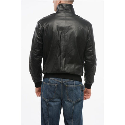 GIORGIO Reversible Leather Jacket with Embroidered Logo