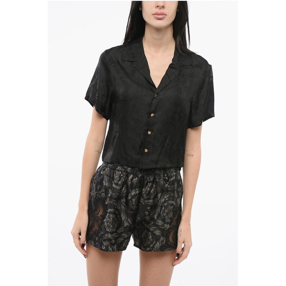 Satin Pyjama Top with Barocco Motif