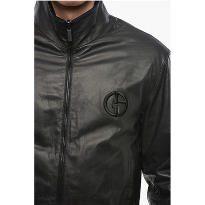 GIORGIO Reversible Leather Jacket with Embroidered Logo