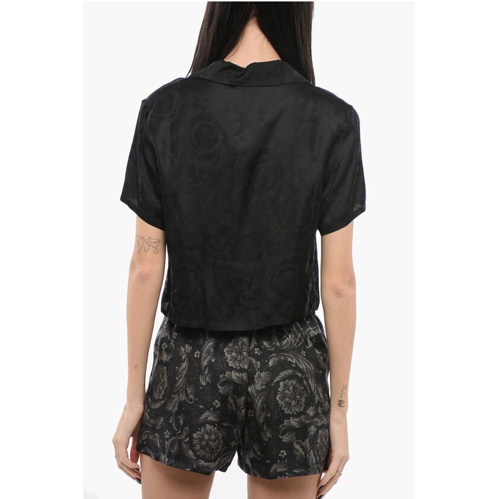 Satin Pyjama Top with Barocco Motif