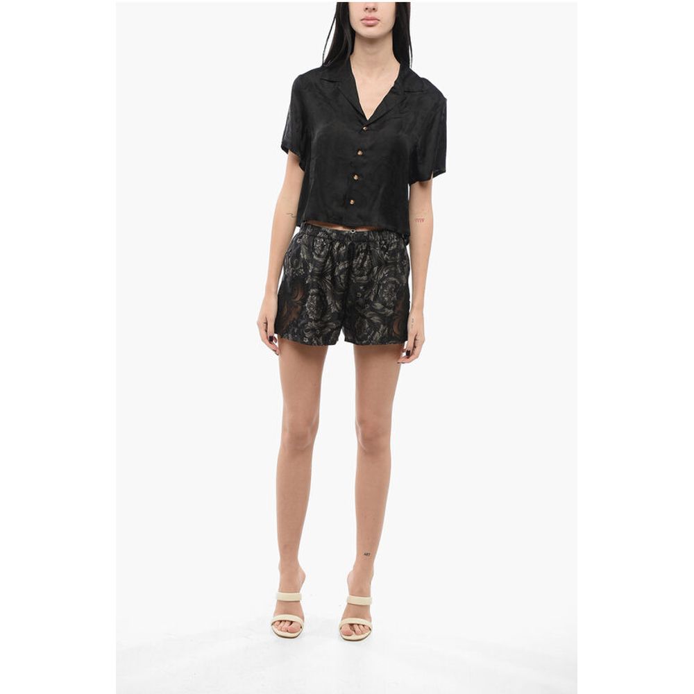 Satin Pyjama Top with Barocco Motif