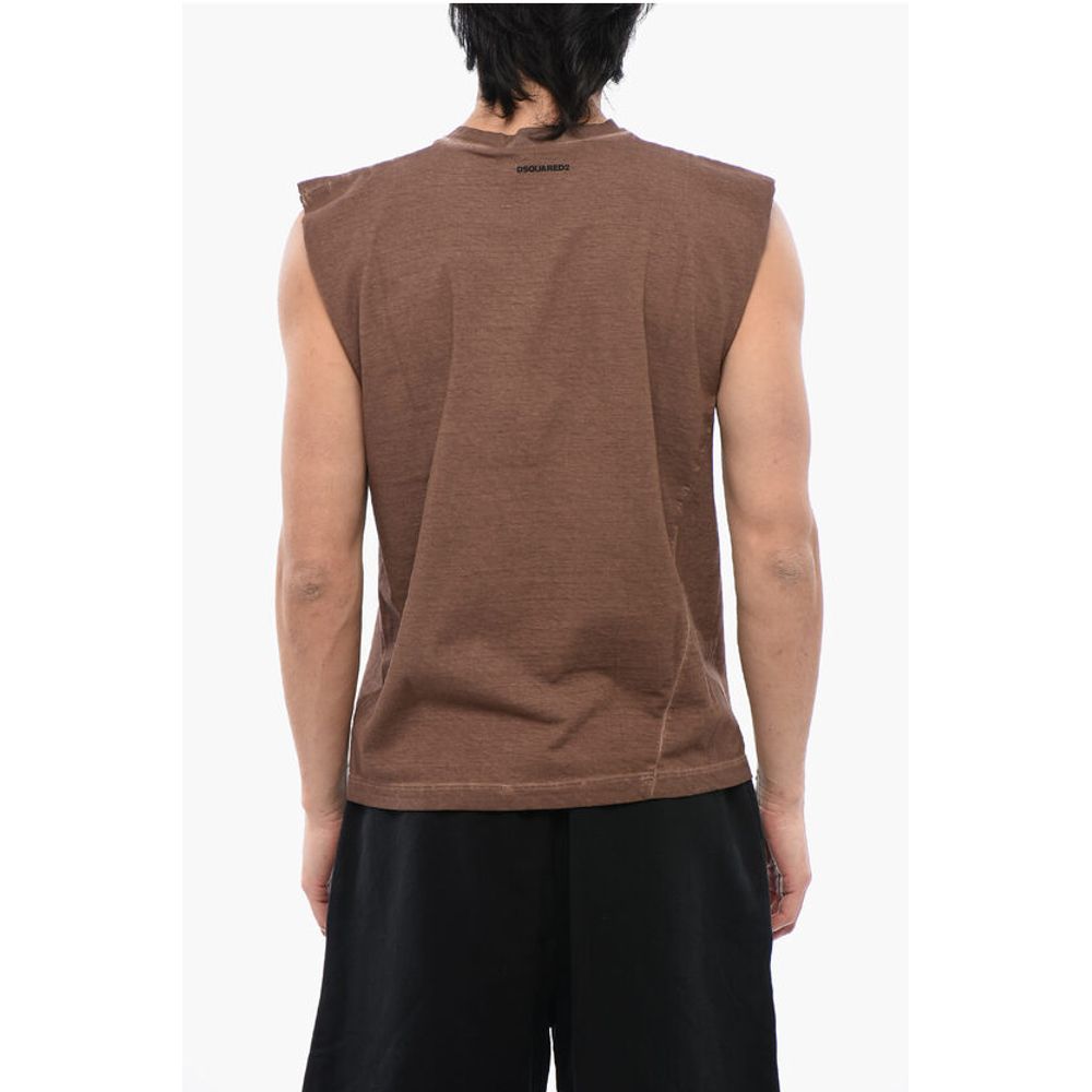 Metallic Effect Print FUCKER Sleeveless T-Shirt