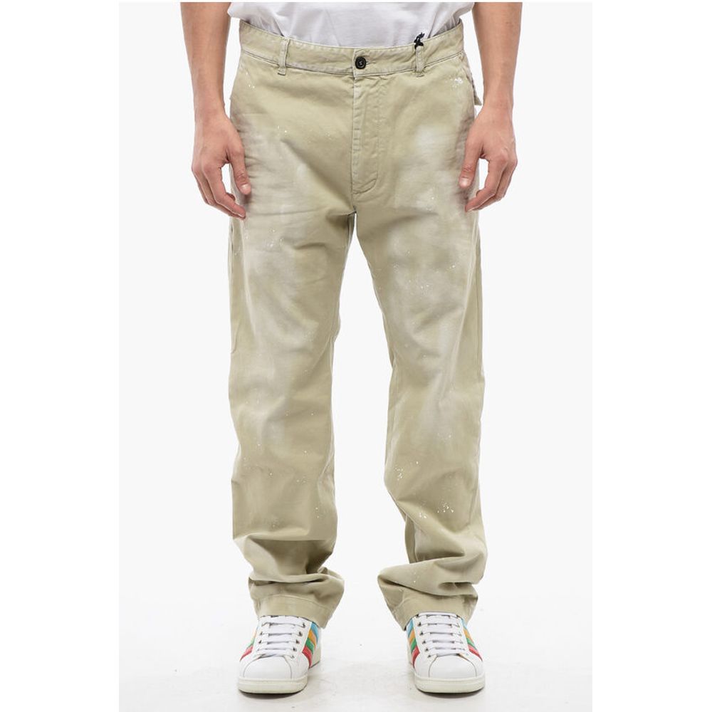 Vintage Effect Straight Fit Pants 21 cm