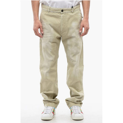 Vintage Effect Straight Fit Pants 21 cm