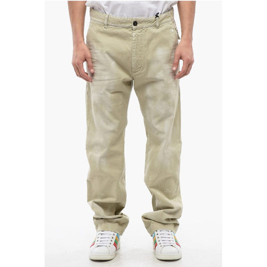 Vintage Effect Straight Fit Pants 21 cm