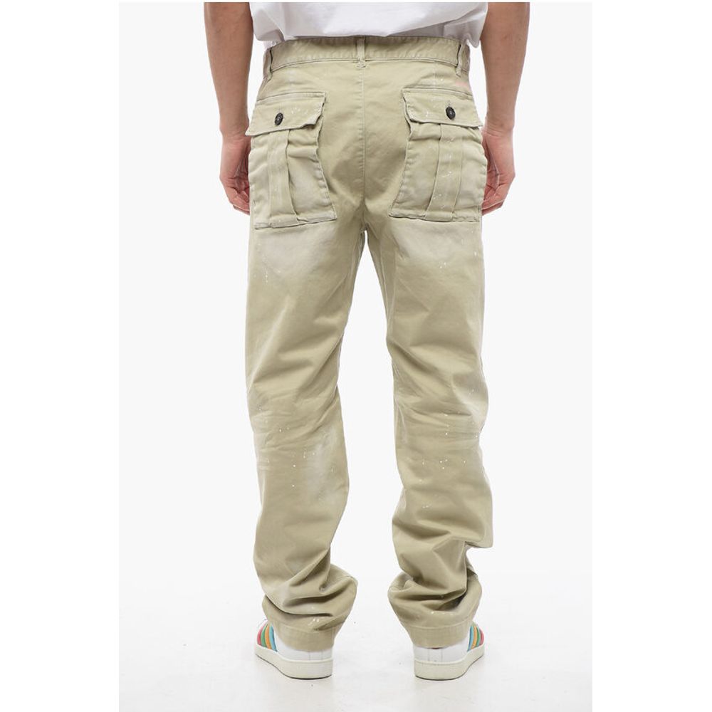 Vintage Effect Straight Fit Pants 21 cm