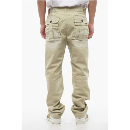 Vintage Effect Straight Fit Pants 21 cm