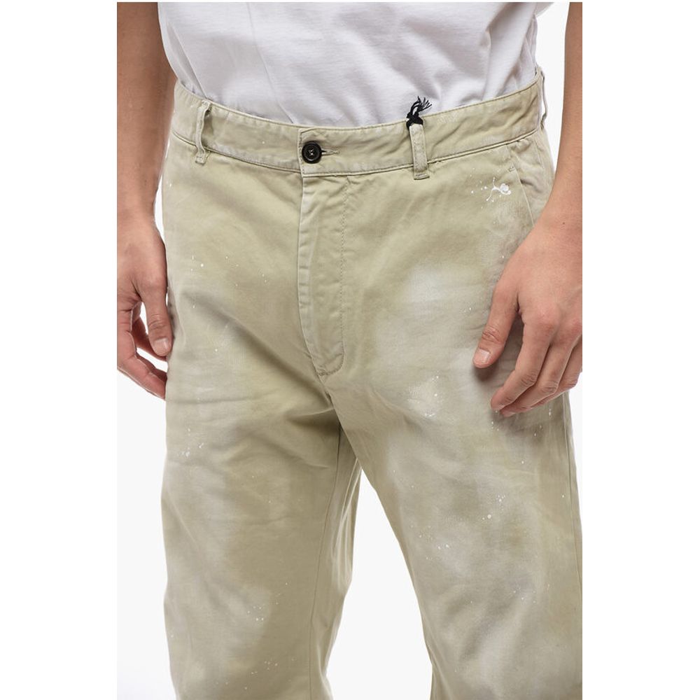Vintage Effect Straight Fit Pants 21 cm