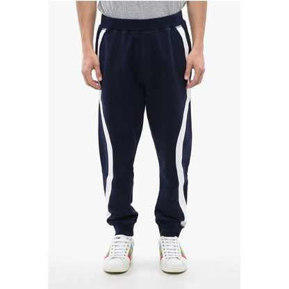 Contrasting Band Relax Fit Brushed Cotton Joggers