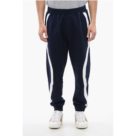 Contrasting Band Relax Fit Brushed Cotton Joggers
