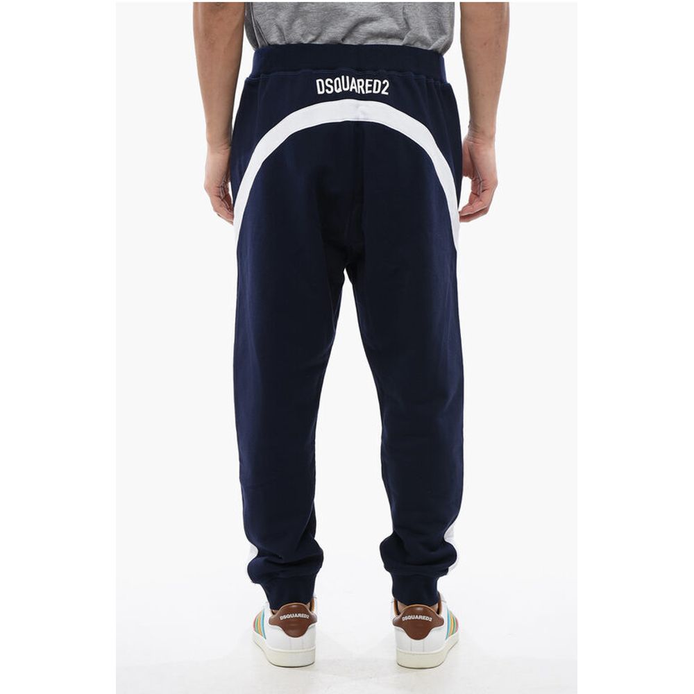 Contrasting Band Relax Fit Brushed Cotton Joggers