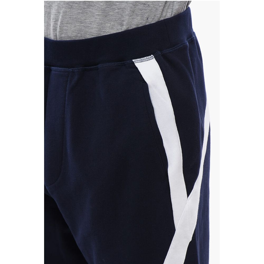 Contrasting Band Relax Fit Brushed Cotton Joggers