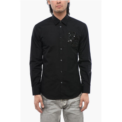 Long Sleeved NIGHT COLLEGE Shirt With Sequined Logo