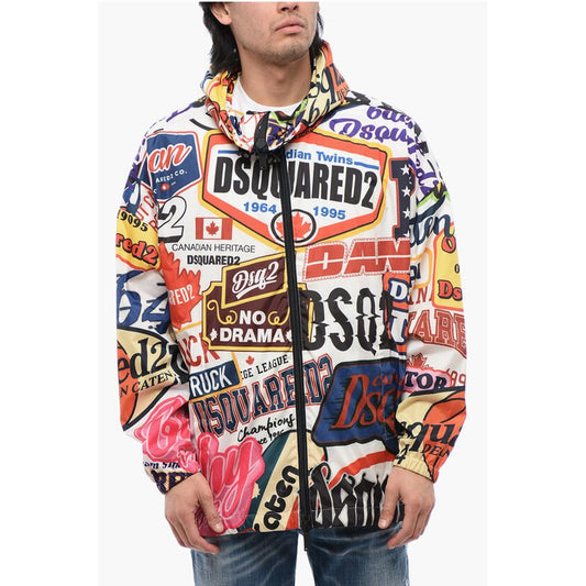Logoed Windbreaker Jacket with Hood