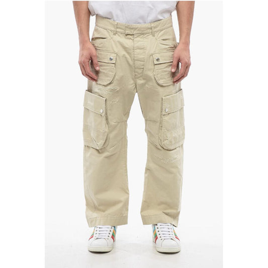 Cargo MULTIPOCKETS Pants With Distressed Effect