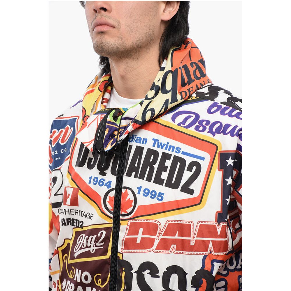 Logoed Windbreaker Jacket with Hood