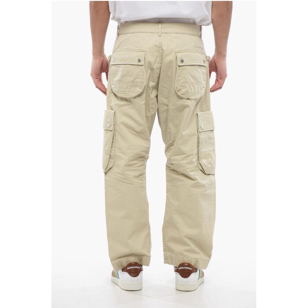 Cargo MULTIPOCKETS Pants With Distressed Effect