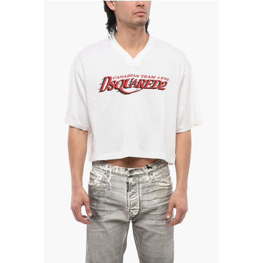 Printed Football Fit Cropped T-shirt