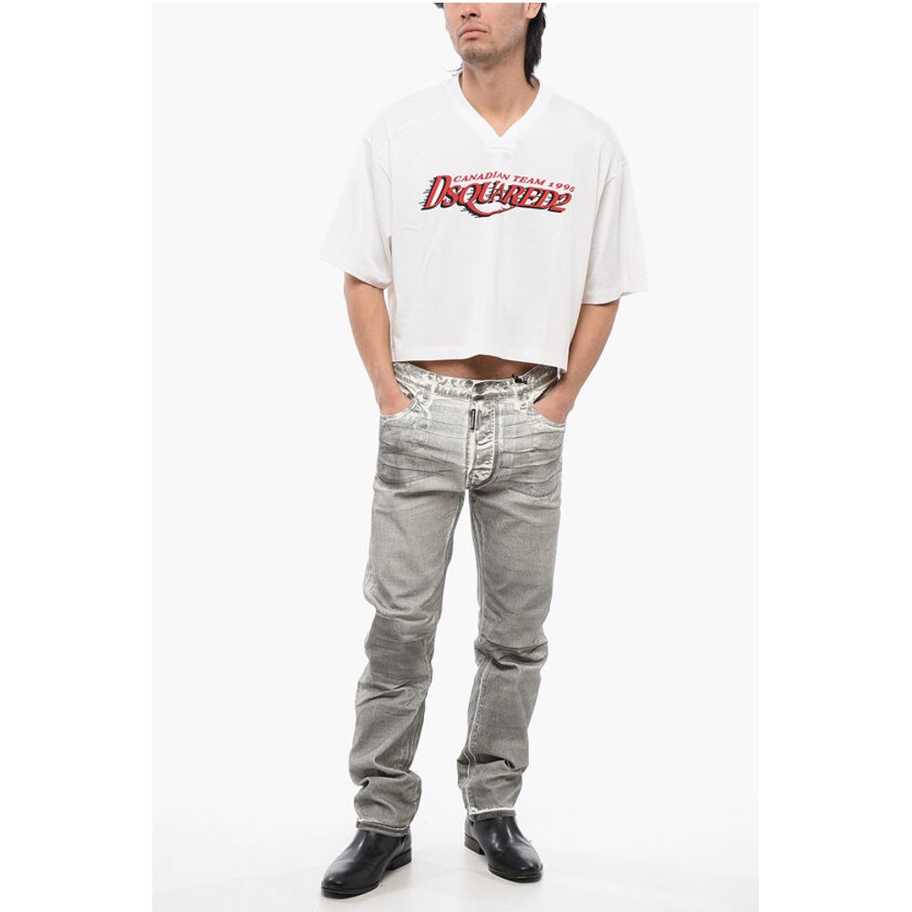 Printed Football Fit Cropped T-shirt