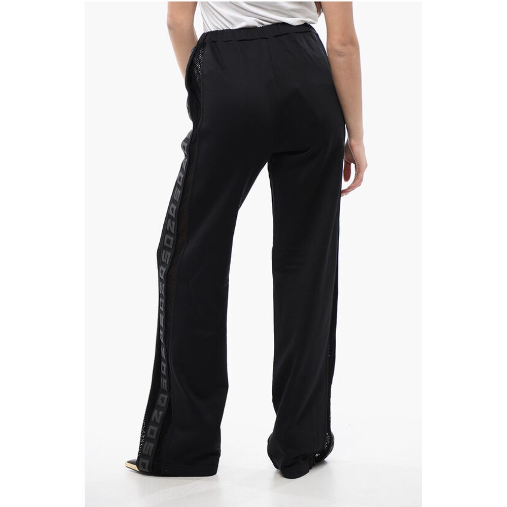Tape Detailed Straight Fit Sweatpants with Mesh Inserts