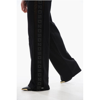 Tape Detailed Straight Fit Sweatpants with Mesh Inserts