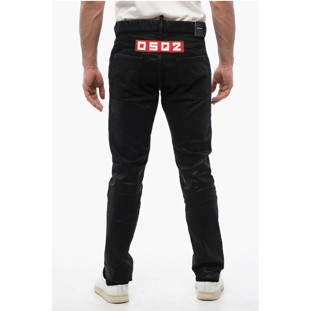 Coated Jeans With Zipped Pockets 17 cm