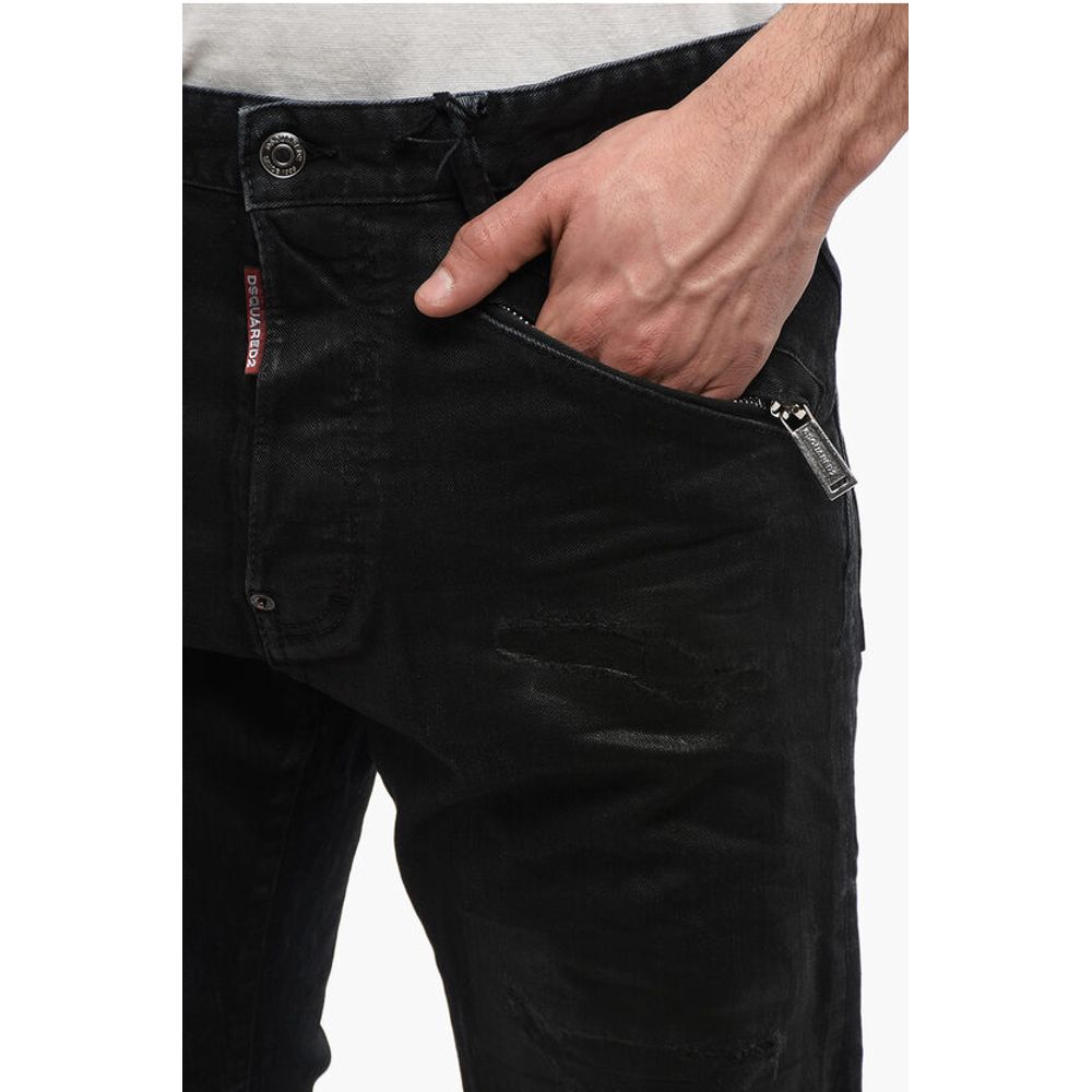 Coated Jeans With Zipped Pockets 17 cm