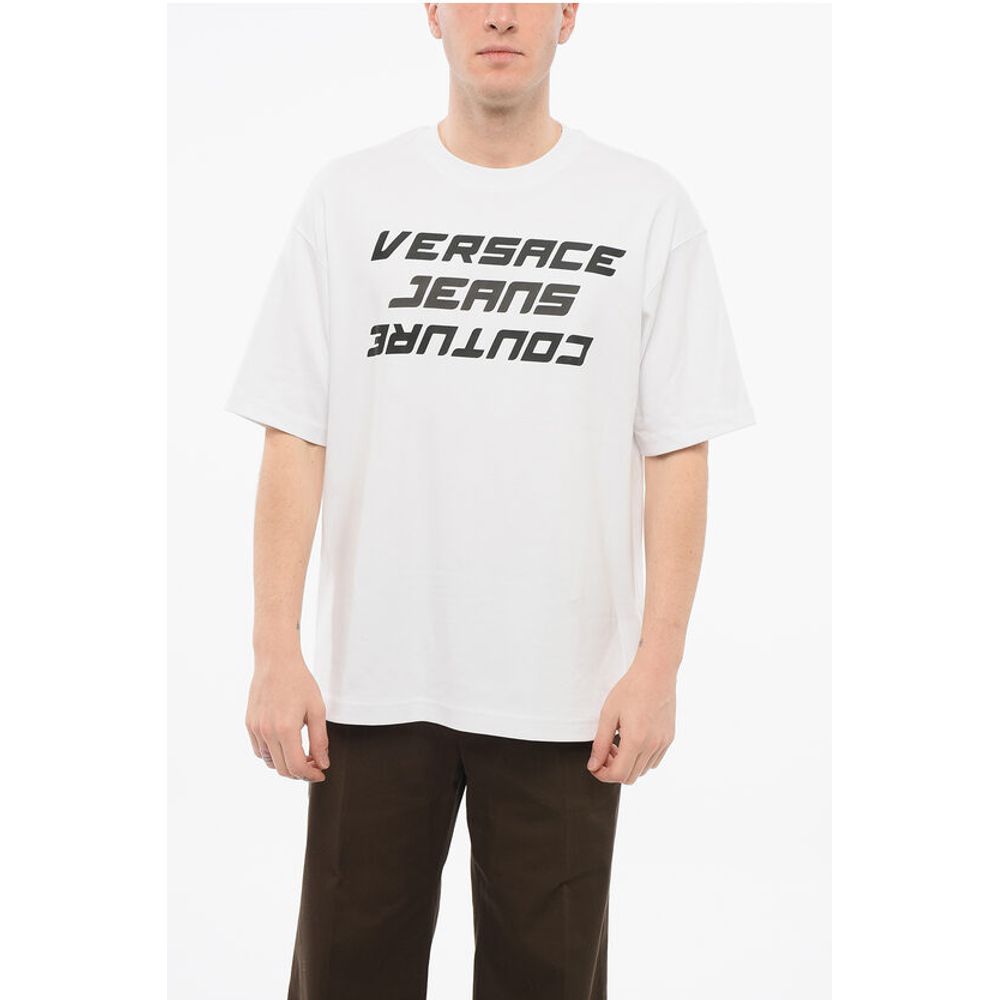 JEANS COUTURE Cotton Loose Fit T-Shirt with Printed Logo