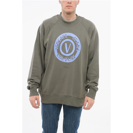 JEANS COUTURE Crew Neck Brushed Cotton Sweatshirt with Print
