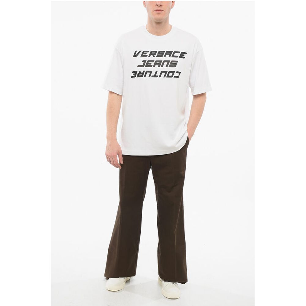 JEANS COUTURE Cotton Loose Fit T-Shirt with Printed Logo