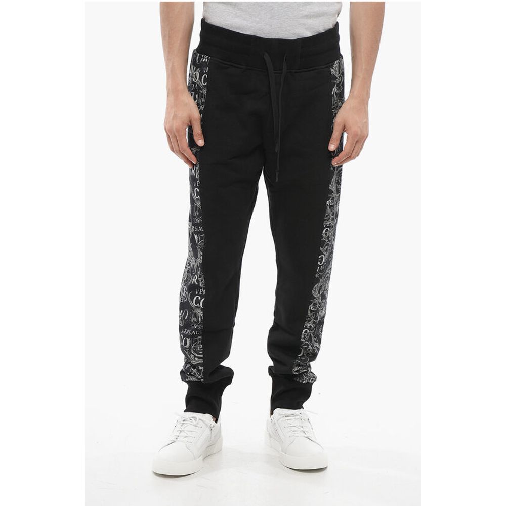 JEANS COUTURE Cotton Sweatpants with Side Monogram Inserts