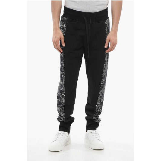JEANS COUTURE Cotton Sweatpants with Side Monogram Inserts