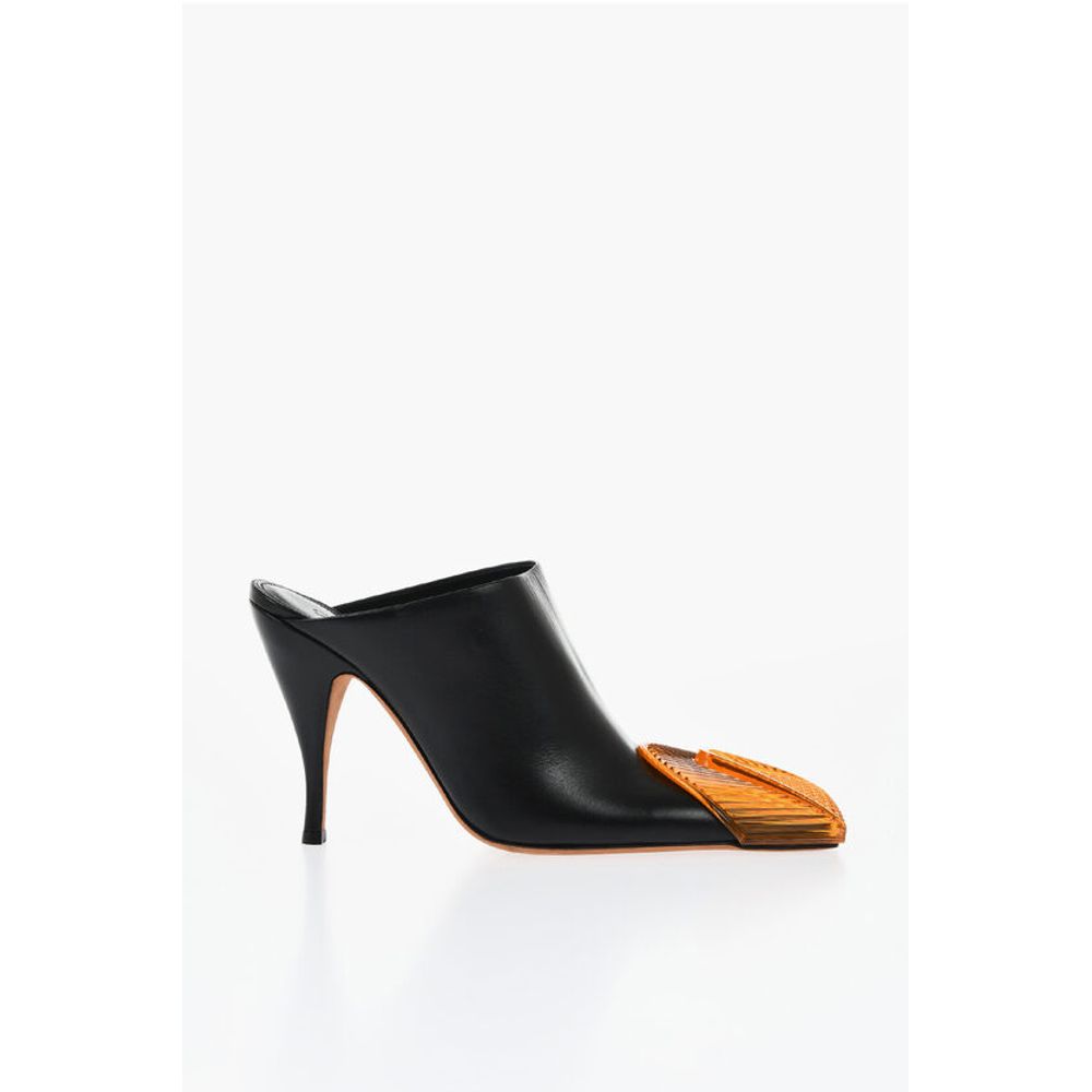 Leather LUNAR Mules With Statement Detail Heel 11 cm