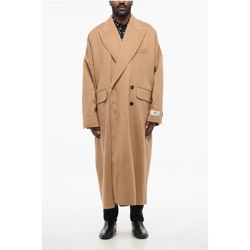 Double-breasted Cashmere Coat with Flap Pockets