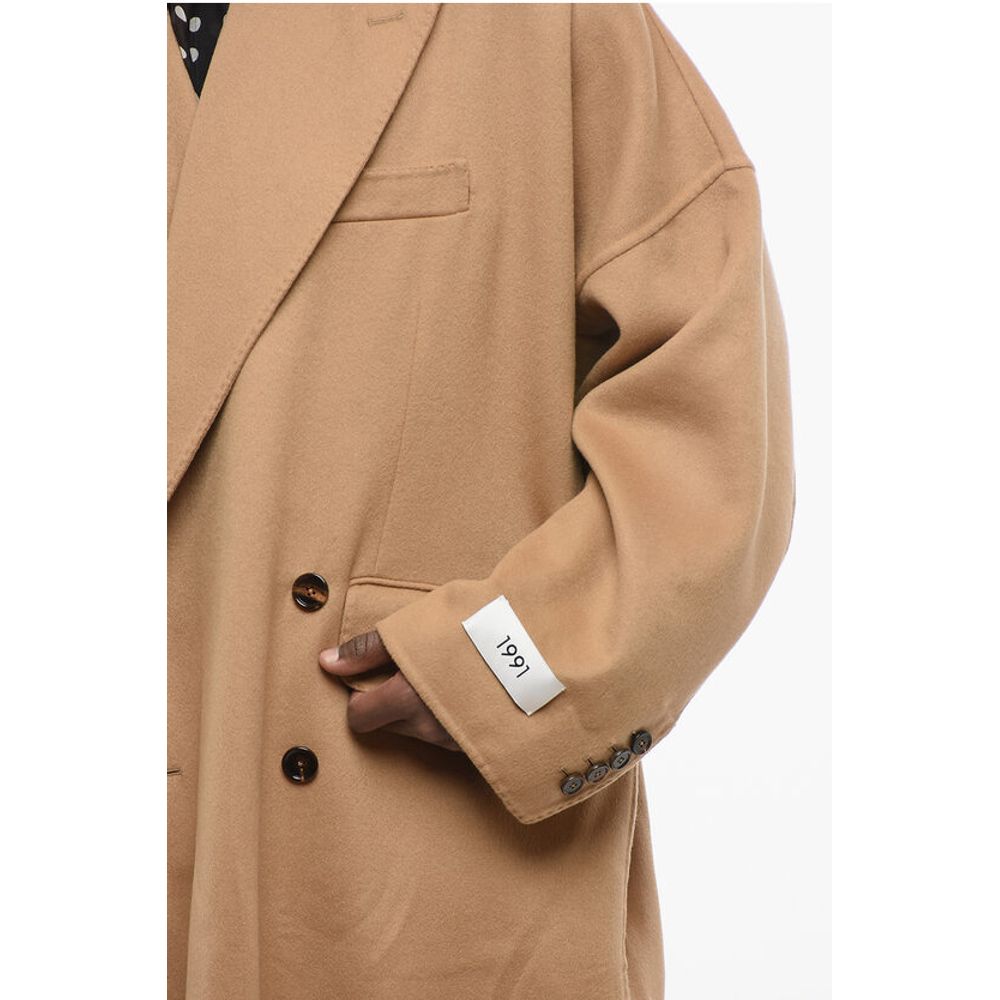 Double-breasted Cashmere Coat with Flap Pockets