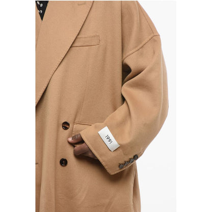 Double-breasted Cashmere Coat with Flap Pockets