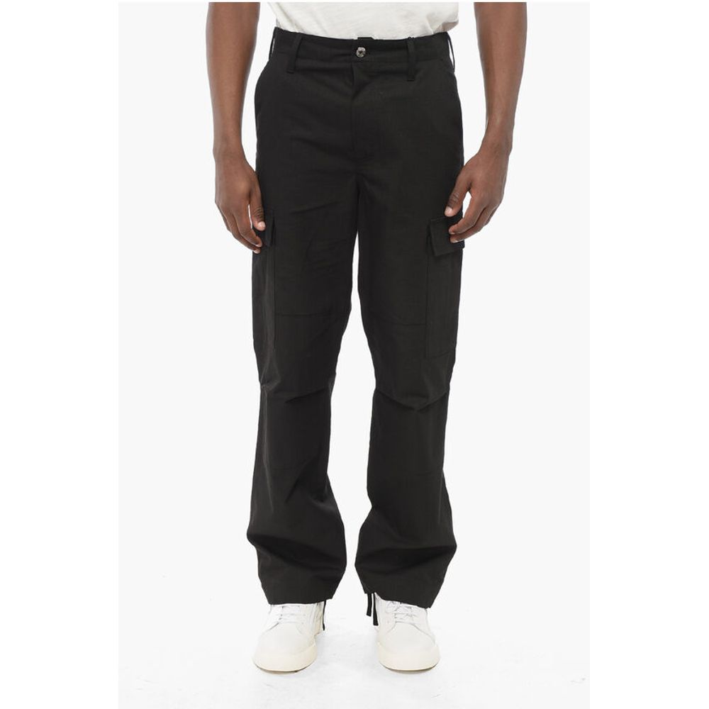 Cotton Cargo Pants with Drawstringed Ankle