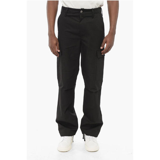 Cotton Cargo Pants with Drawstringed Ankle