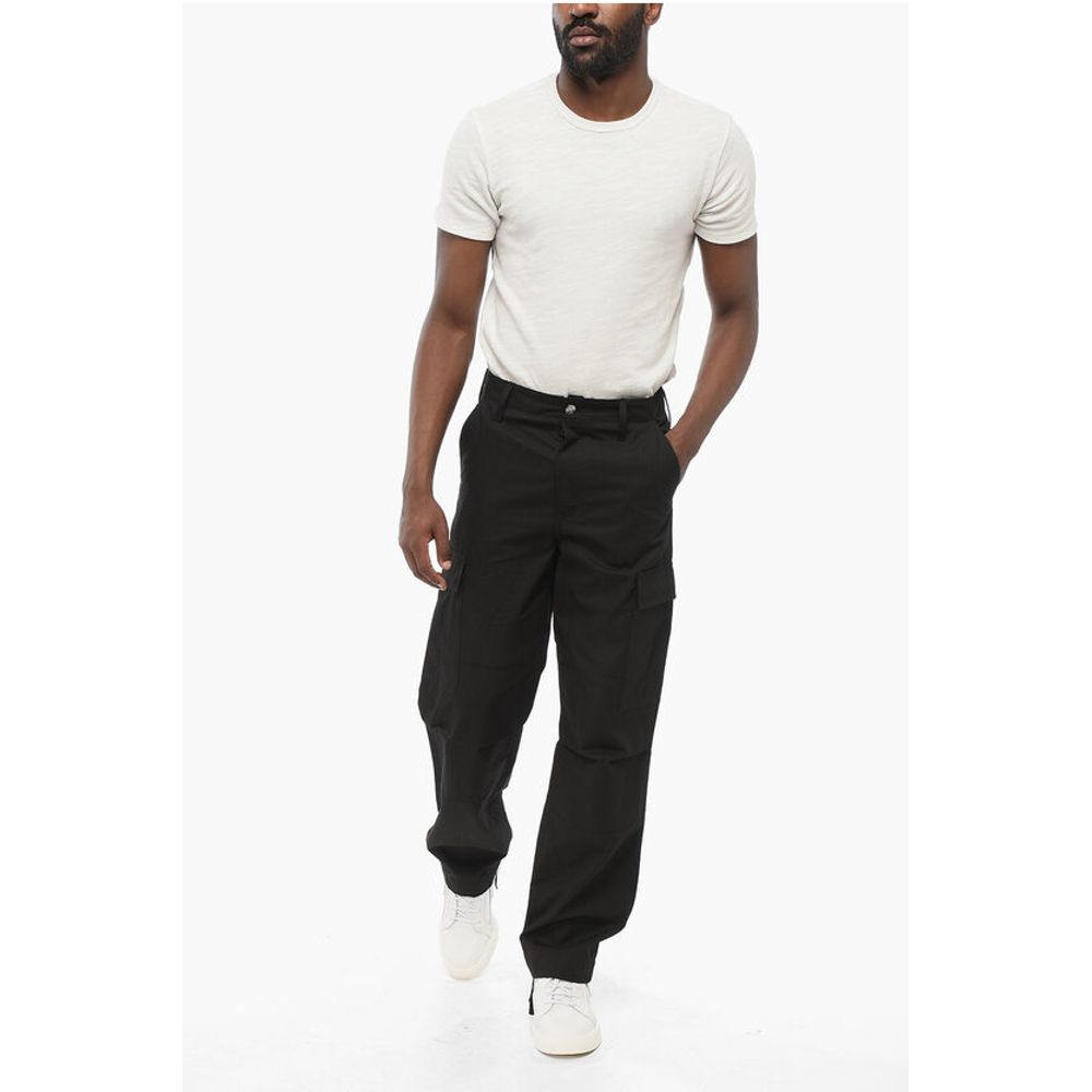 Cotton Cargo Pants with Drawstringed Ankle